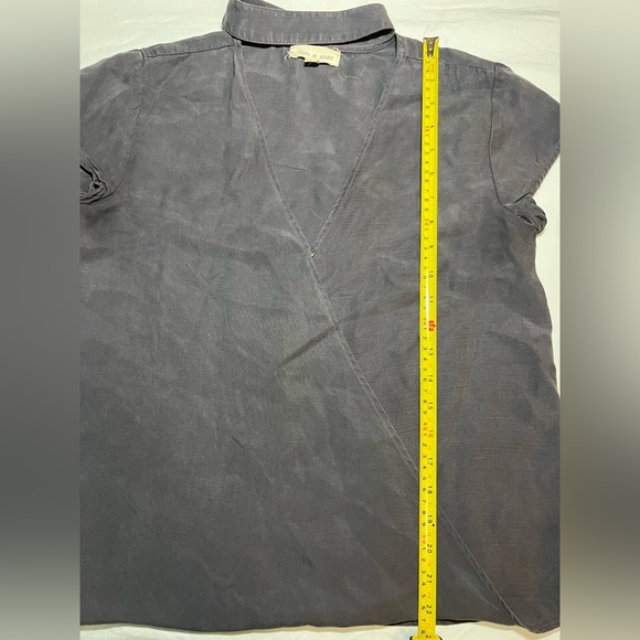 Anthropologie Cloth & Stone Choker Short Sleeve Black Blouse Size Extra Small XS - Picture 13 of 13